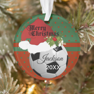 Holiday Soccer ⚽ Ball Design   DIY Name Ornament
