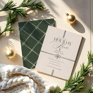 Holiday Soirée Elegant Christmas Bow Present Invitation