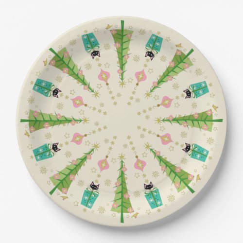 Holiday Sparkle Cats by studioxtine Paper Plates