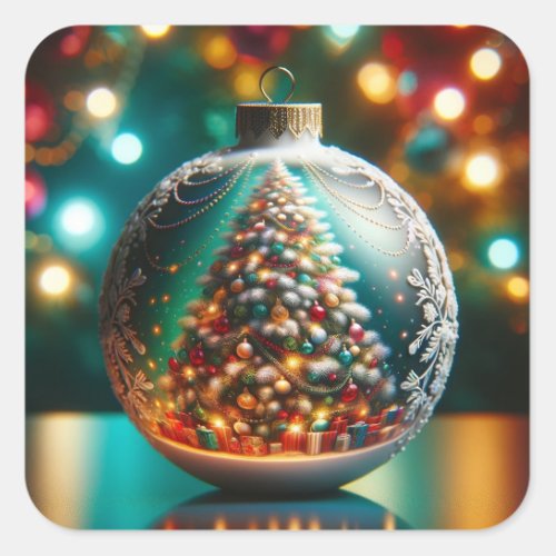 Holiday Sparkle Square Sticker
