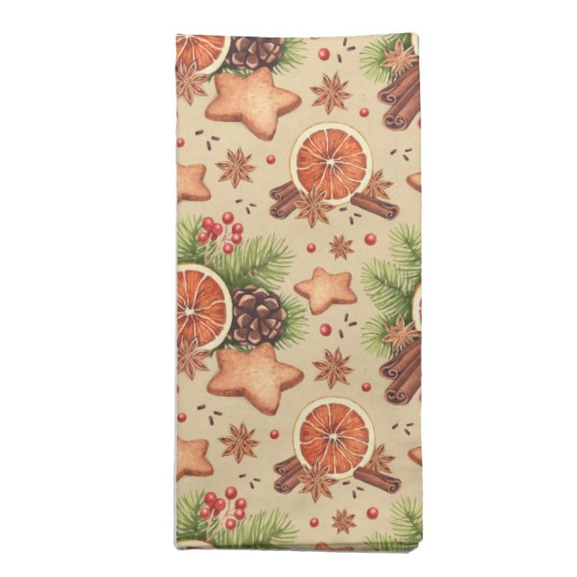 Holiday Spice Cloth Napkins (Folded)