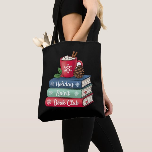 Holiday Spirit Book Club Tote Bag  (Close Up)