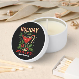Holiday Spirit Cocktail Club Cheers Christmas Mini Candle Favors