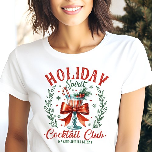 Holiday Spirit Cocktail Club Christmas Coquette Tri-Blend Shirt