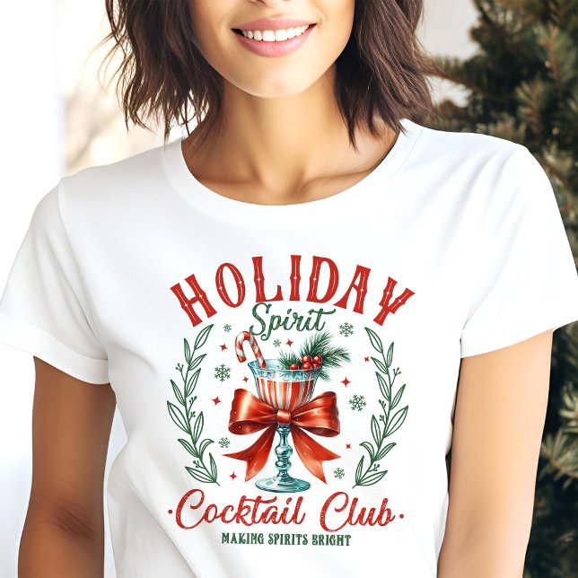 Holiday Spirit Cocktail Club Christmas Coquette Tri-Blend Shirt (Creator Uploaded)