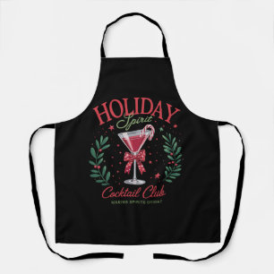 Holiday Spirit Cocktail Club Christmas Party Apron