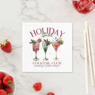 Holiday Spirit Cocktail Club Napkins