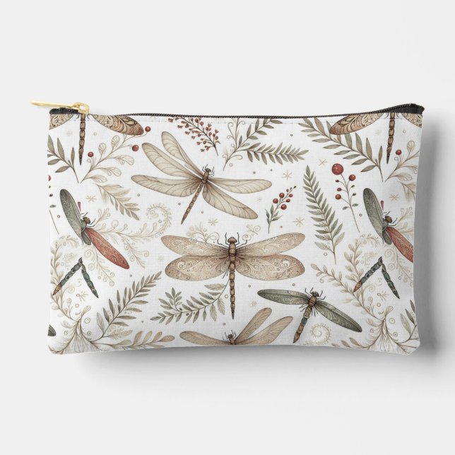 Holiday Spirit Dragonflies Accessory Pouch (Front)