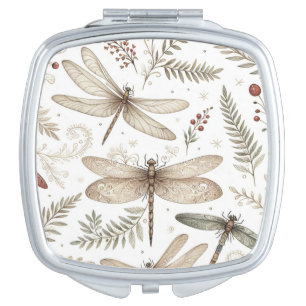 Holiday Spirit Dragonflies Compact Mirror