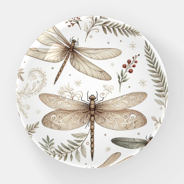 Holiday Spirit Dragonflies Paperweight (Front)