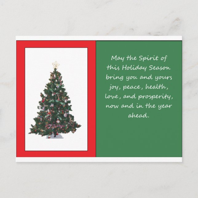 Holiday Spirit Greeting Postcard (Front)
