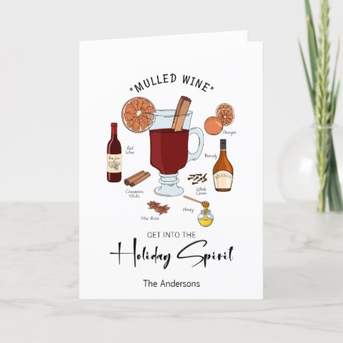 Holiday Spirit Mulled Wine Holiday Card