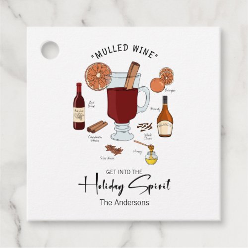Holiday Spirit Mulled Wine Holiday Favor Tags