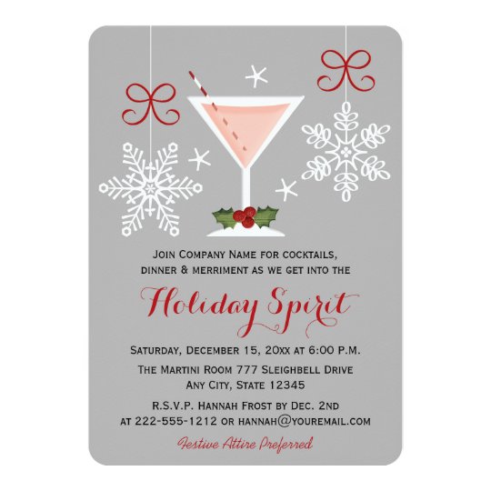 holiday spirit pink martini corporate party invitation zazzle com