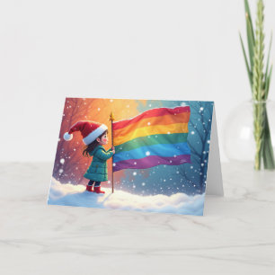 Holiday Spirit Rainbow Pride Flag Elf