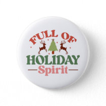 Holiday Spirit Retro Groovy Christmas Holidays Button