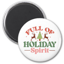 Holiday Spirit Retro Groovy Christmas Holidays Magnet