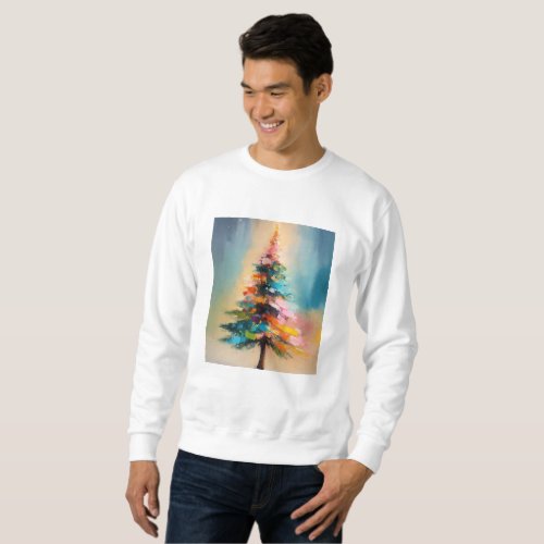 Holiday Spirit Tree Print Sweatshirt Sweatshirt