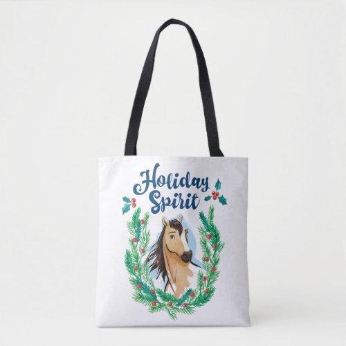 Holiday Spirit Winter Wreath Graphic Tote Bag