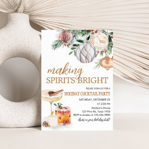 Holiday Spirits Bright Cocktail Christmas Party Invitation