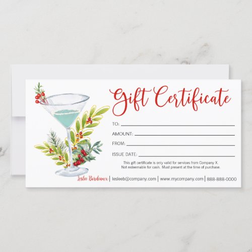 Holiday Spirits Gift Certificate