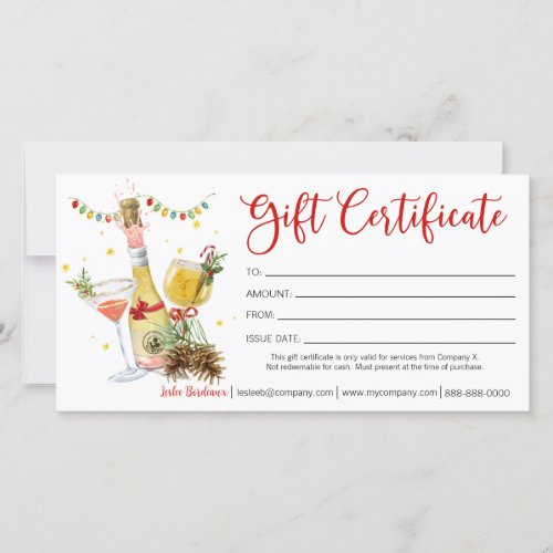 Holiday Spirits Gift Certificate