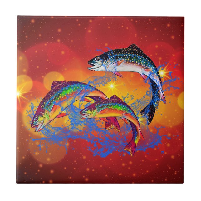 Holiday Splash - Trout   Ceramic Tile (Front)