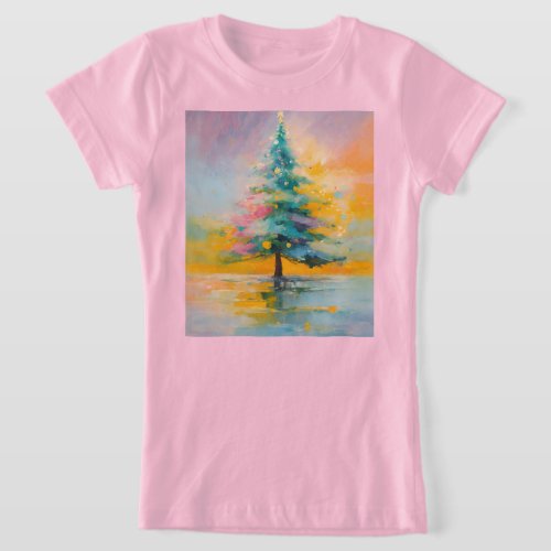Holiday Splendor Abstract Christmas Tree T_Shirt