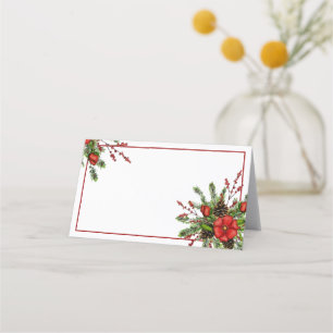 Holiday spray Christmas Place Card