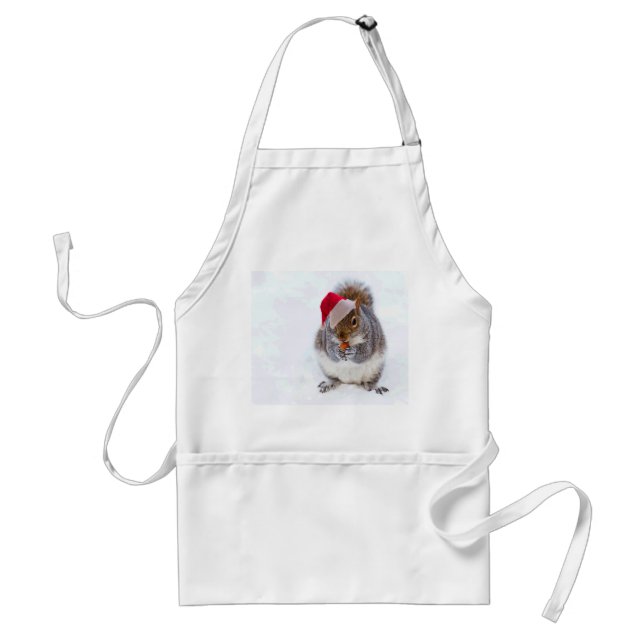 Holiday Squirrel Adult Apron (Front)
