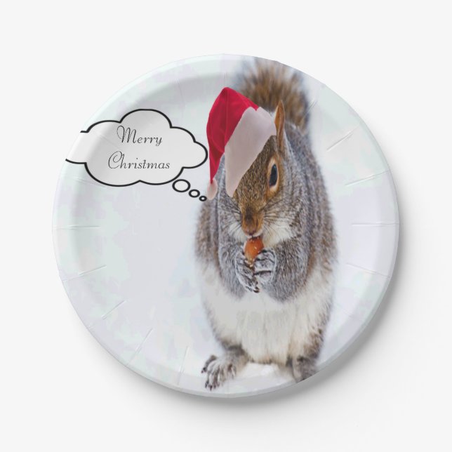 Holiday Squirrel Paper Plates (Front)