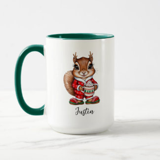Holiday Squirrel Personalized Christmas Mug
