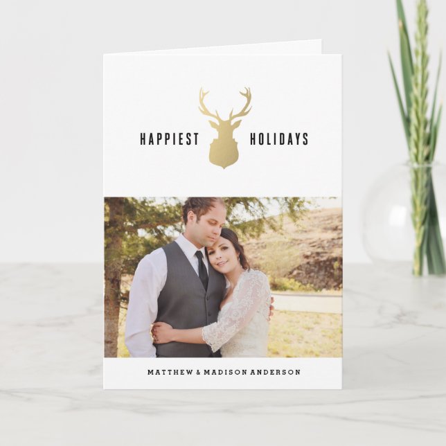 Holiday Stag | Holiday Photo Greeting Card (Front)