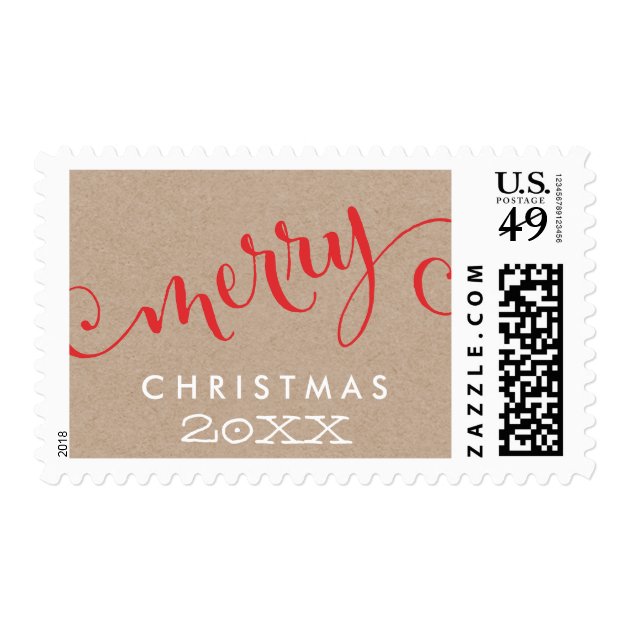 HOLIDAY STAMP Modern Script Typography Merry Type