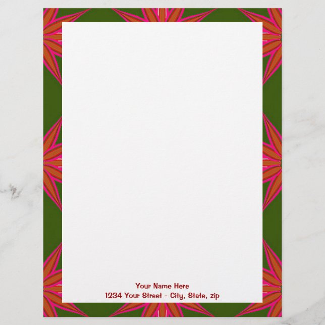 Holiday Star Pattern Letterhead (Front)