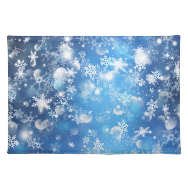 Holiday Star & Snow Table Decor Cloth Placemat (Front)