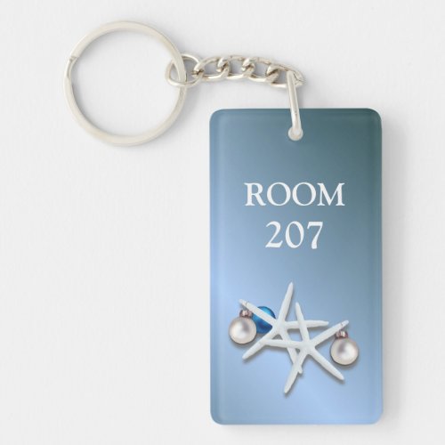 Holiday Starfish Room Number Keychain