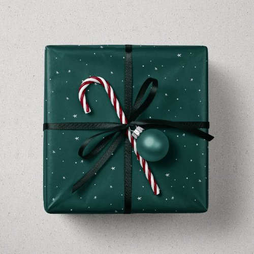 Holiday stars and dots fun green Christmas Wrapping Paper