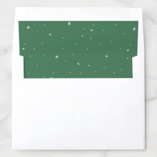 Holiday stars and dots green Christmas card Envelope Liner