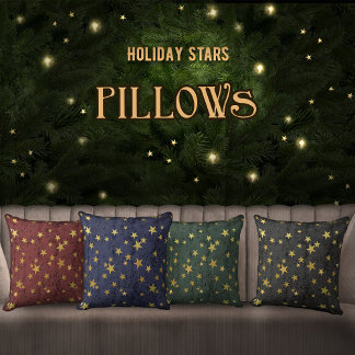 Holiday Stars (different colors) Throw Pillow