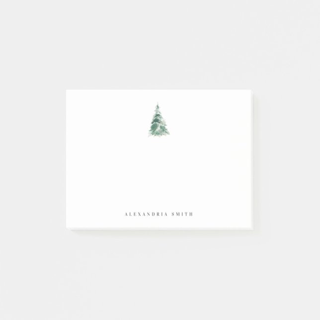 Holiday Stationery Christmas Tree Personalized Post-it Notes (Front)