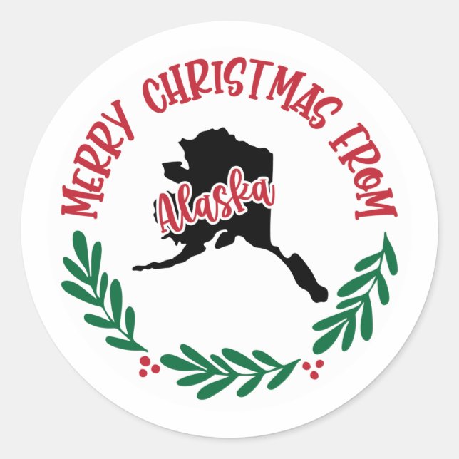 Holiday Sticker from Alaska (Front)