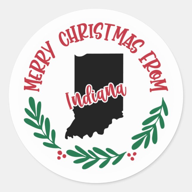 Holiday Sticker from Indiana (Front)
