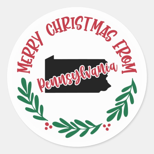 Holiday Sticker from Pennsylvania (Front)