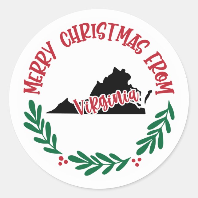 Holiday Sticker from Virginia (Front)