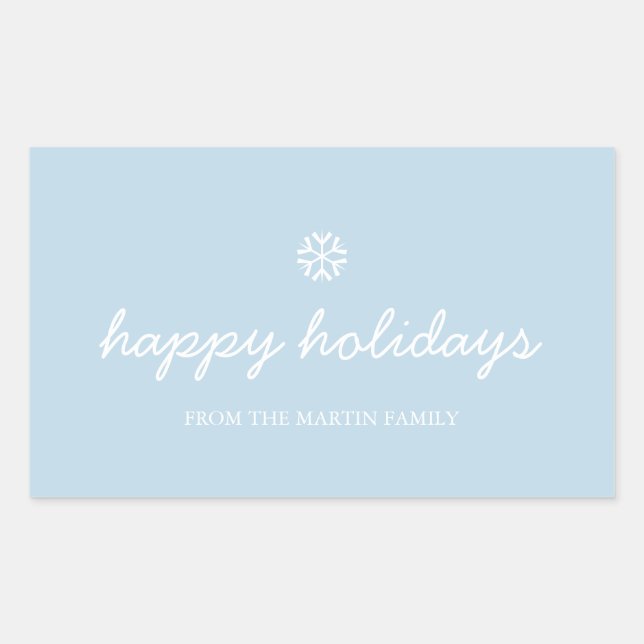 Holiday Sticker - happy holidays blue (Front)
