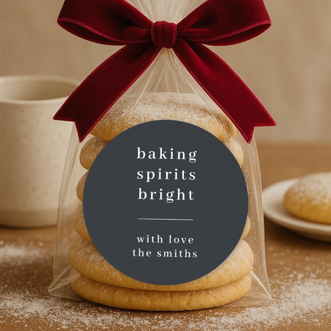 Holiday Sticker Roll | Baking Spirits Bright Label (Modern Christmas baking gift labels to complement homemade treats)