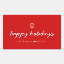 Holiday Stickers - happy holidays christmas red