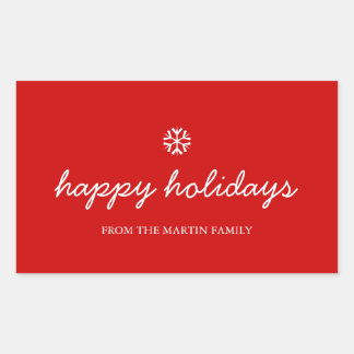 Holiday Stickers - happy holidays christmas red