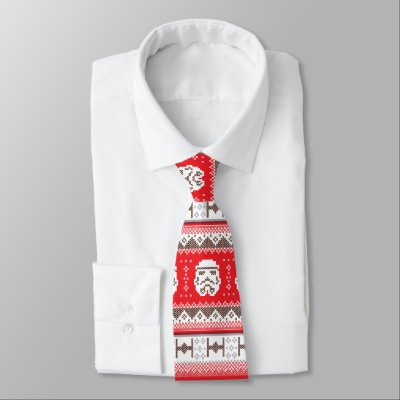 Holiday Stormtrooper &amp; TIE-Figher Stitched Pattern Neck Tie